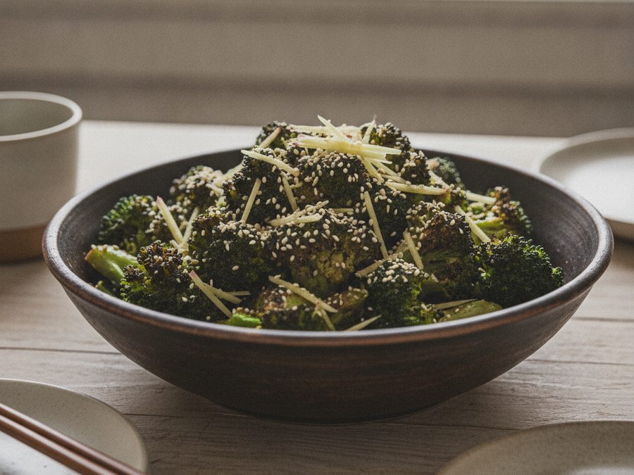 Charred Broccoli with Ginger & Sesame