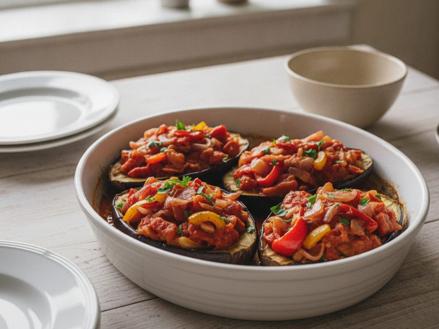 Imam Bayildi (Turkish Stuffed Aubergine)