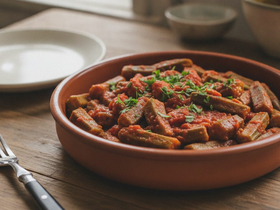 Bamies (Greek Okra in Tomato)
