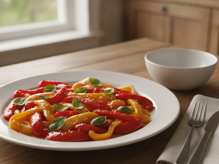Roasted Peppers with Garlic & Basil