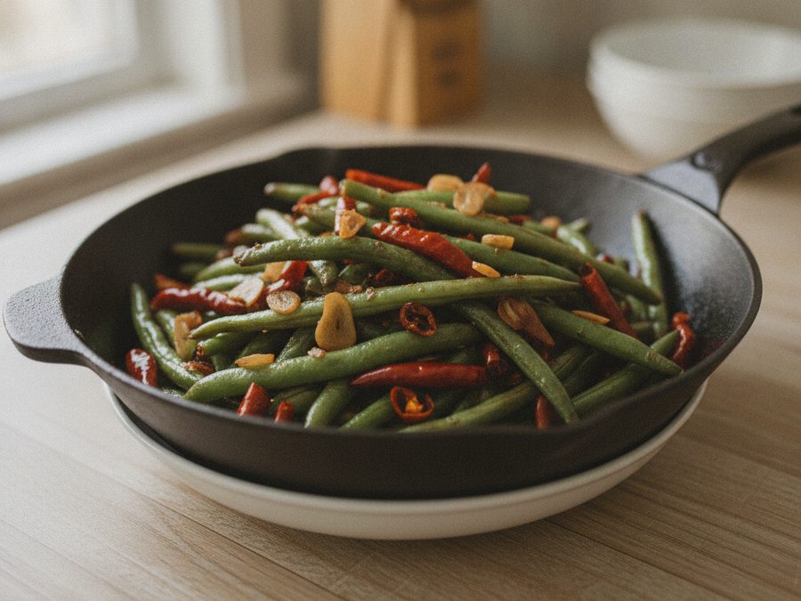Sichuan Dry-Fried Green Beans (Gan Bian Si Ji Dou)