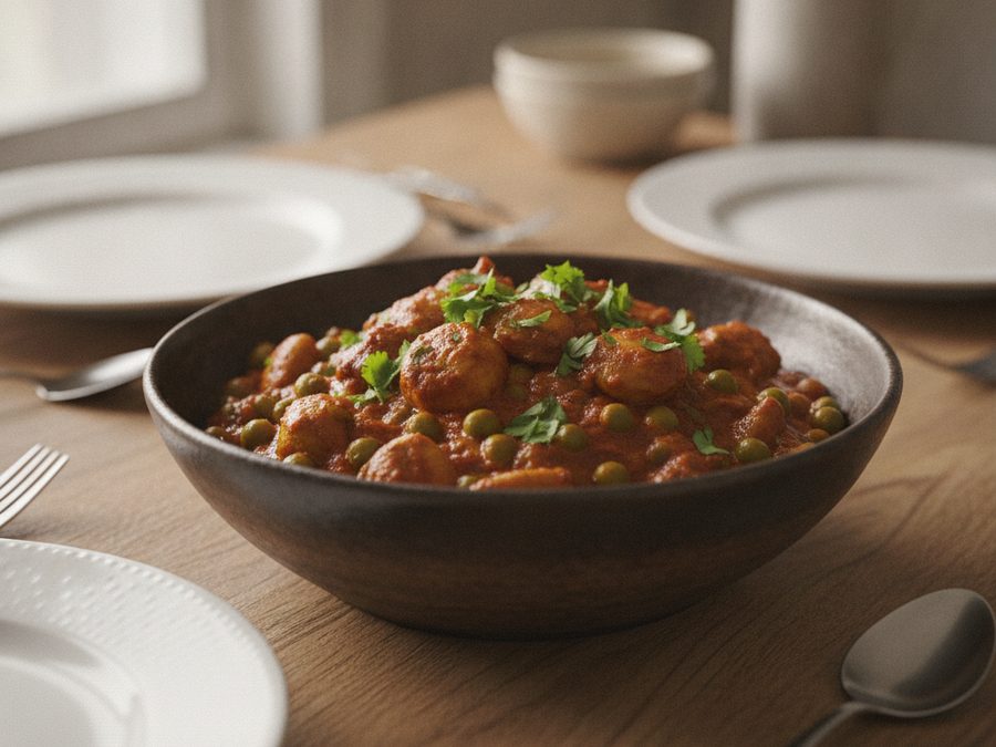 Mushroom & Pea Masala (Matar Mushroom)