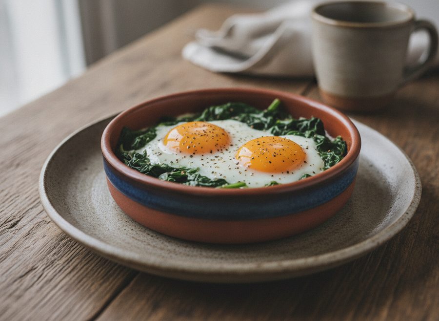 Baked Eggs with Spinach
