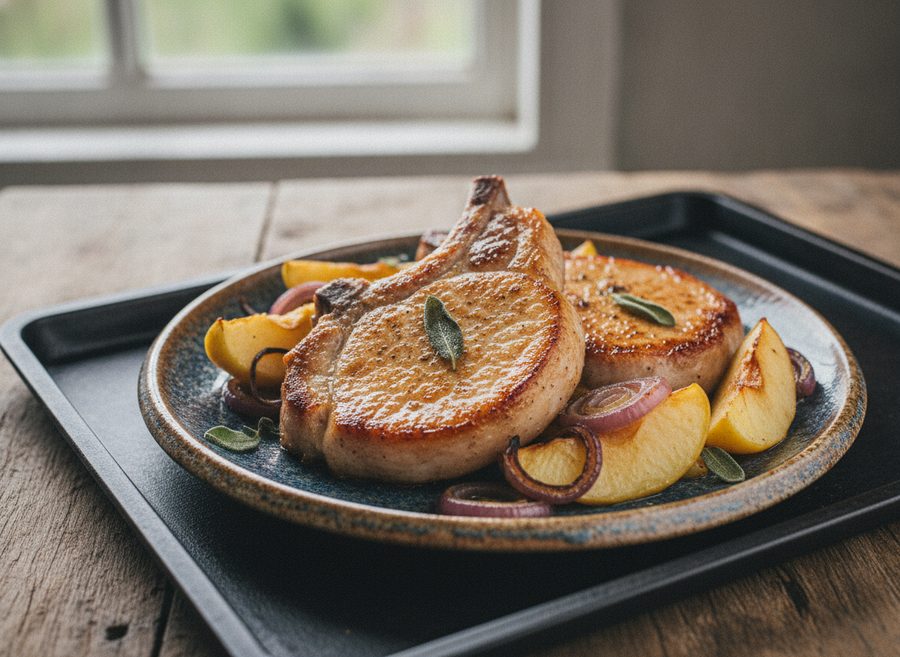 Pork Chop and Apple Traybake