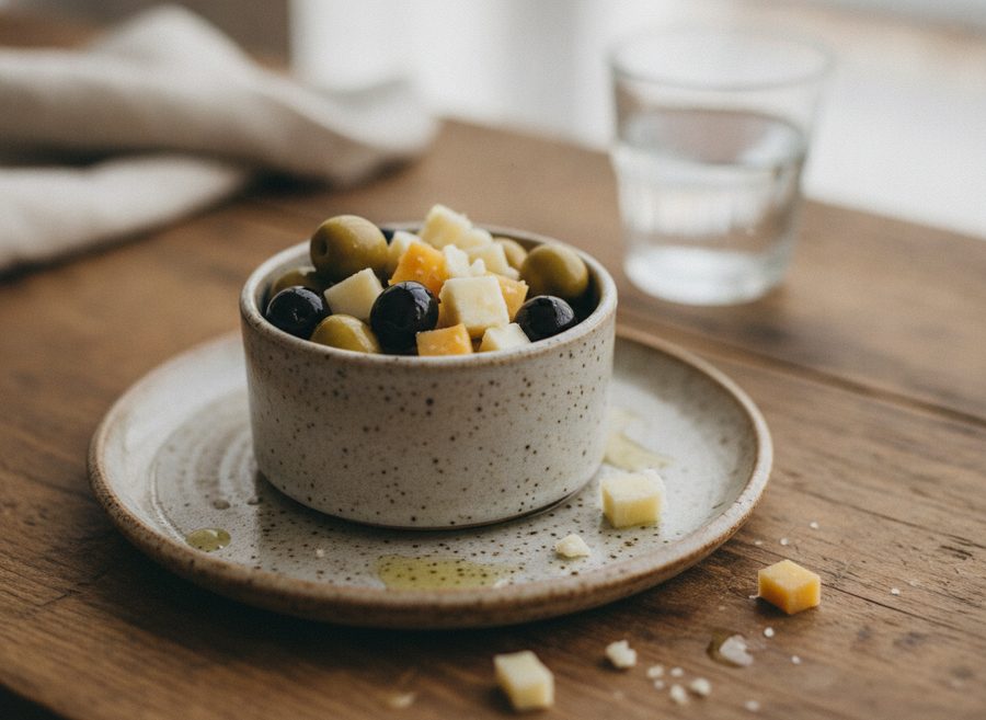 Olives and Cheese Cubes