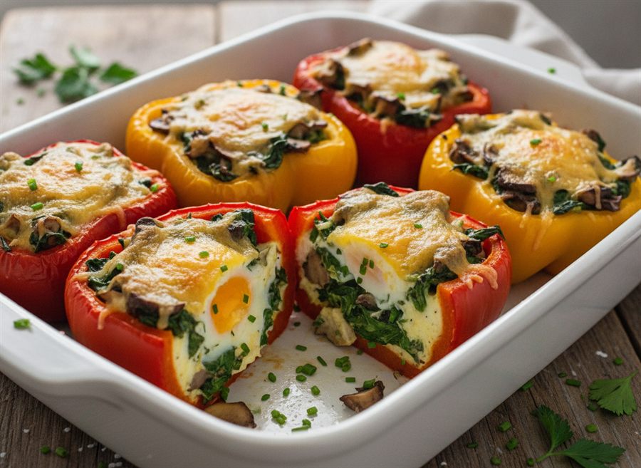 Stuffed Peppers with Cheese & Egg