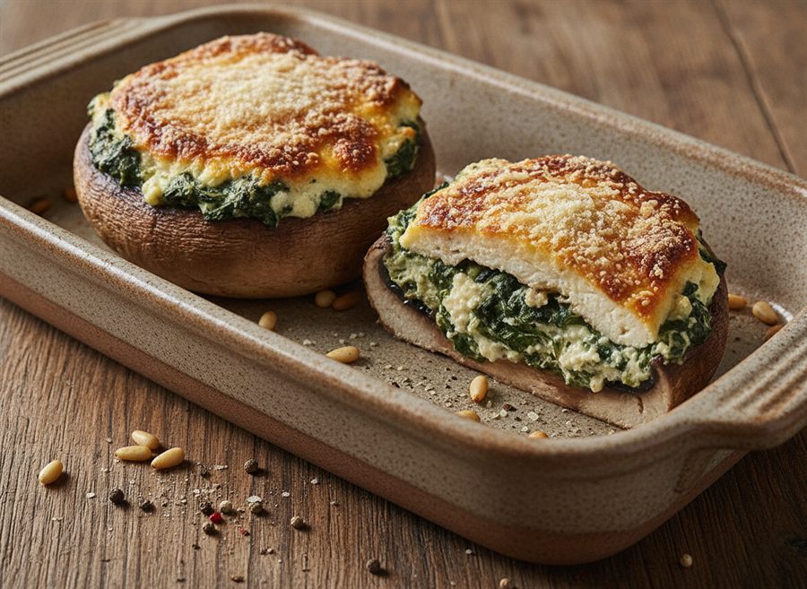 Spinach & Ricotta Stuffed Mushrooms