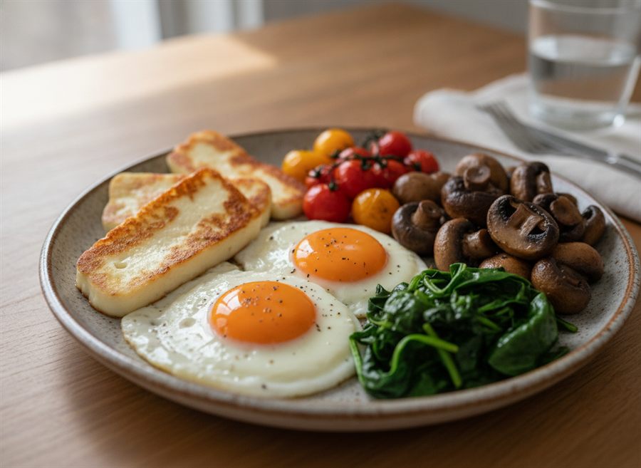 Egg & Halloumi Breakfast Plate