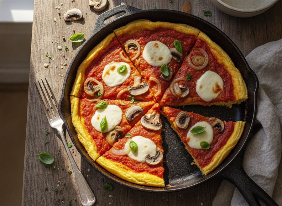 Cheese & Onion ‘Omelette Pizza’