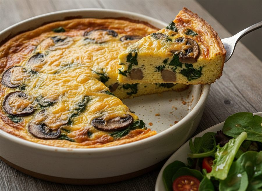 Cheese & Mushroom Crustless Quiche