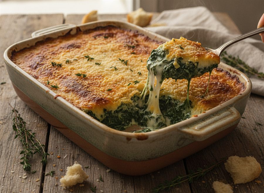Creamy Spinach & Cheese Bake