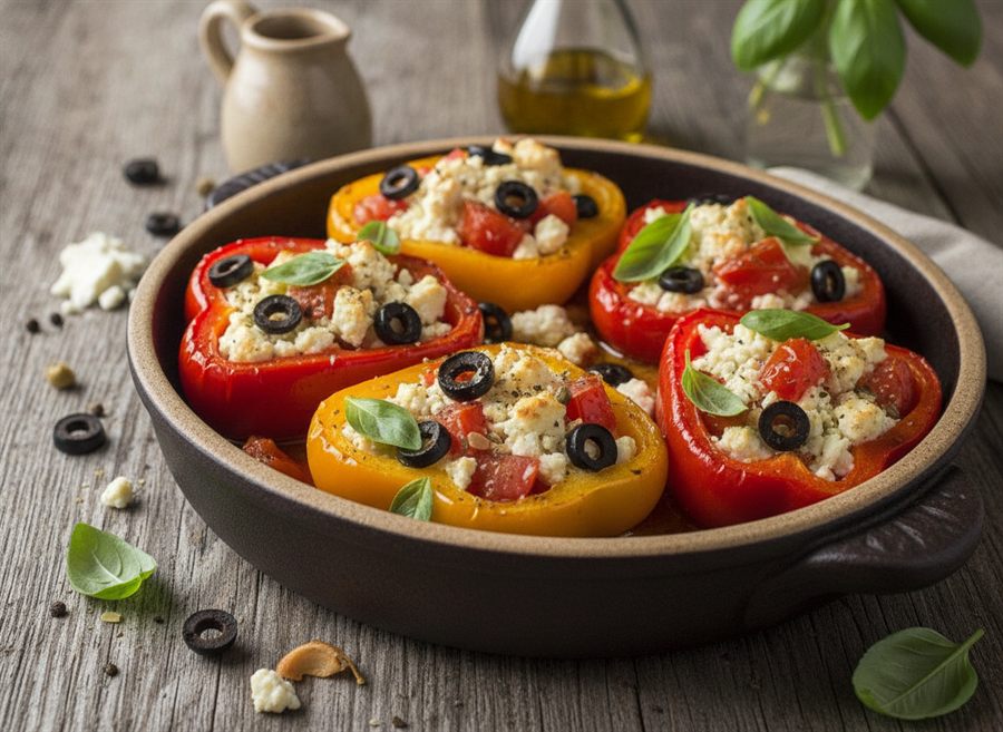 Feta & Olive Stuffed Peppers