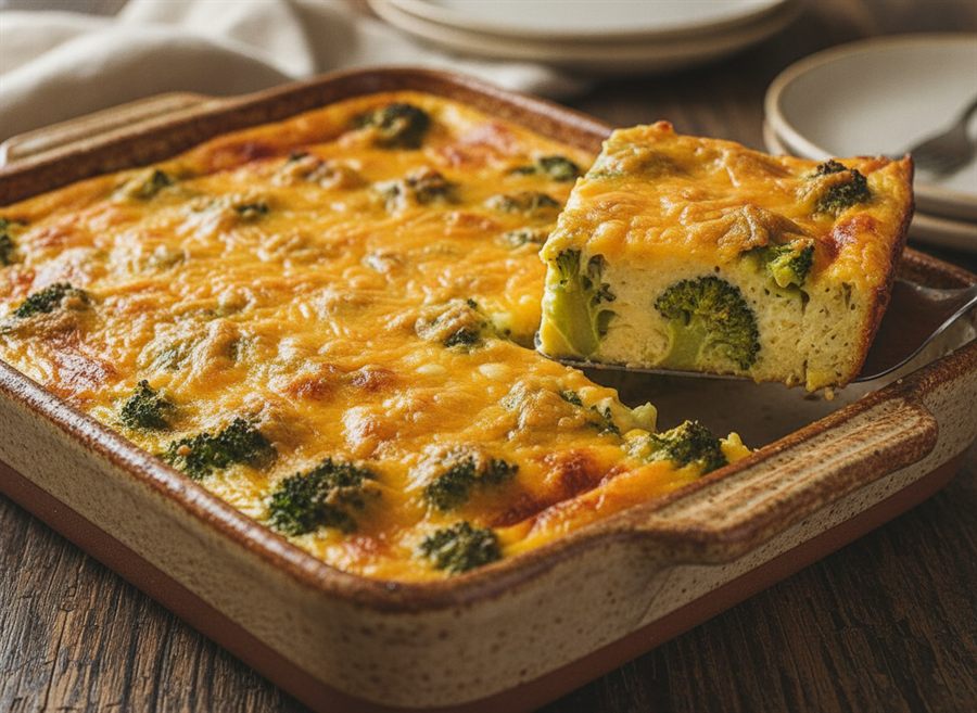 Cheesy Broccoli & Egg Bake