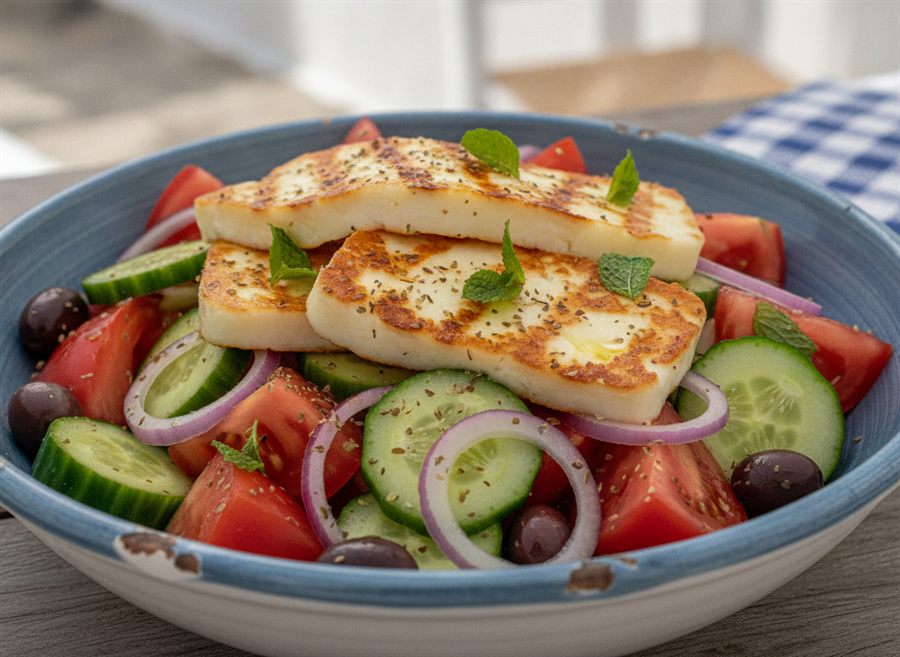 Greek Salad with Halloumi