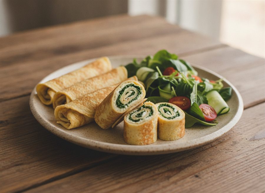 Cheese & Spinach ‘Pancakes’