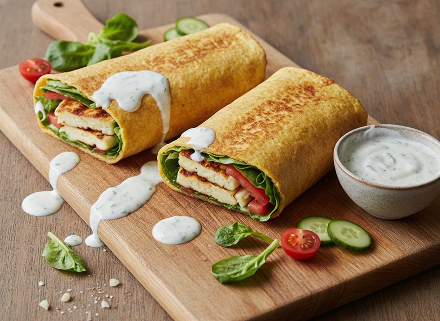 Halloumi & Egg Wraps (No Bread)