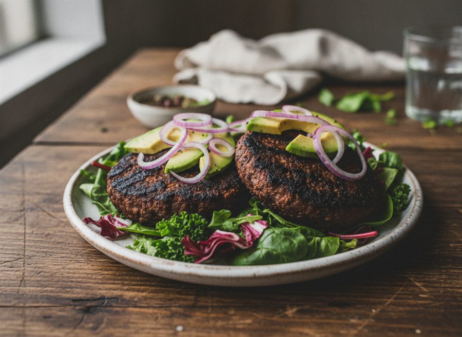 Black Bean & Mushroom Burgers