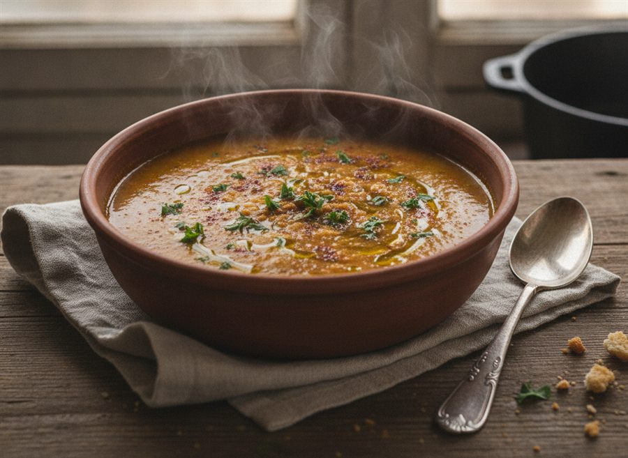 Hearty Red Lentil & Vegetable Soup