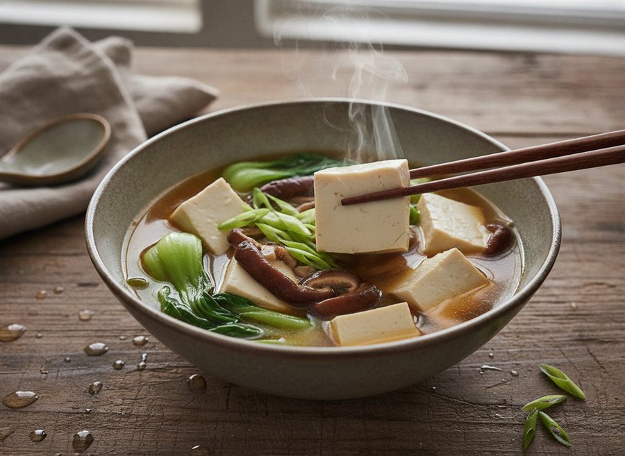 Gingery Tofu & Pak Choi Broth