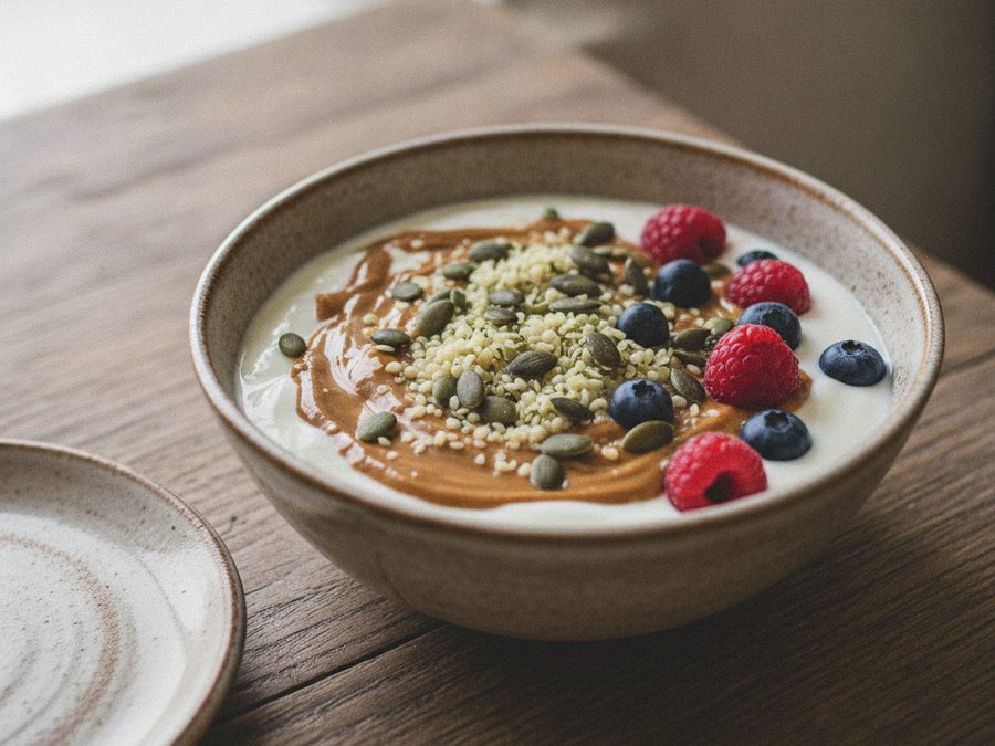 Soya Yoghurt Protein Bowl with Hemp & Pumpkin Seeds