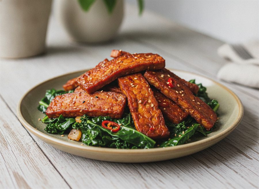 Smoky Tempeh with Greens