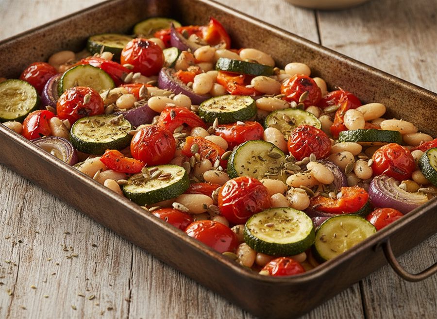 Roasted Vegetable & Butter Bean Traybake